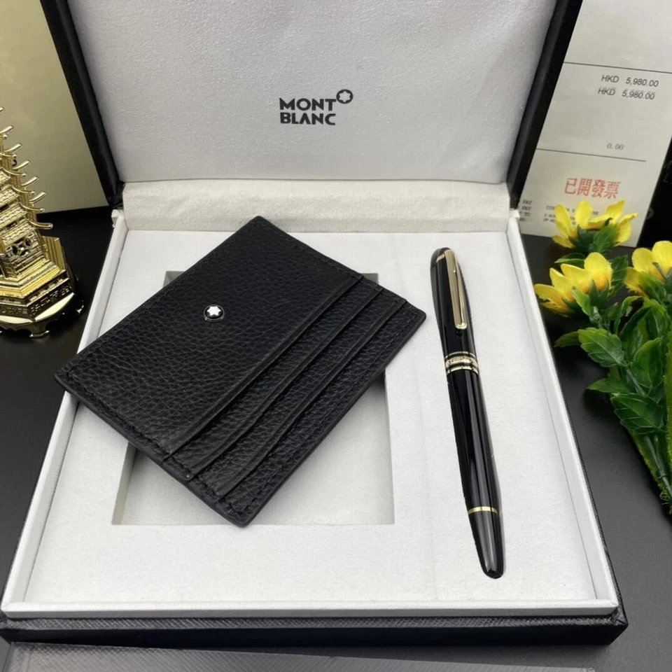 Montblanc Luxurious Gift Set Montblanc Wallet & Meisterstuck Ballpoint Pen Black - Image 2 of 4