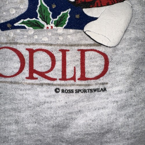 Vintage Ross International Christmas Sweater Joy To The World Made in USA - Afbeelding 12 van 16