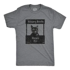 Mens Hissing Booth T Shirt Funny Mean Kitten Hiss Joke Tee for Guys