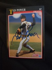 1991 Score - Ted Power #255 Signed Autograph Mlb Pittsburgh Pirates 