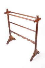 Antique Victorian Towel Rail - Vintage Gothic Walnut Bathroom Clothes Stand Rack