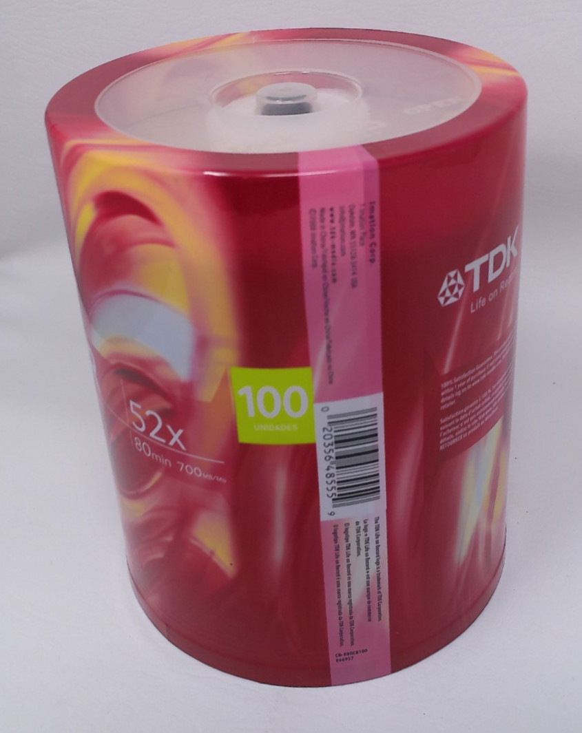 TDK CD-R 100 Pack – 700MB 80min 52x Speed Blank Discs – NEW Sealed