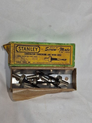 #ad #ad Vtg Stanley Screw Mate Set No 1525 B Vintage Wood Drill Countersink in Box $20.00