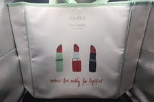 Clinique x Kate Spade Shopping Tote Shoulder Bag Lipstick Design Green Handles