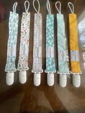 6 Pack Pacifier Clips, Binky Paci Holder Leashes for Baby Boy & Girl cloth Goal