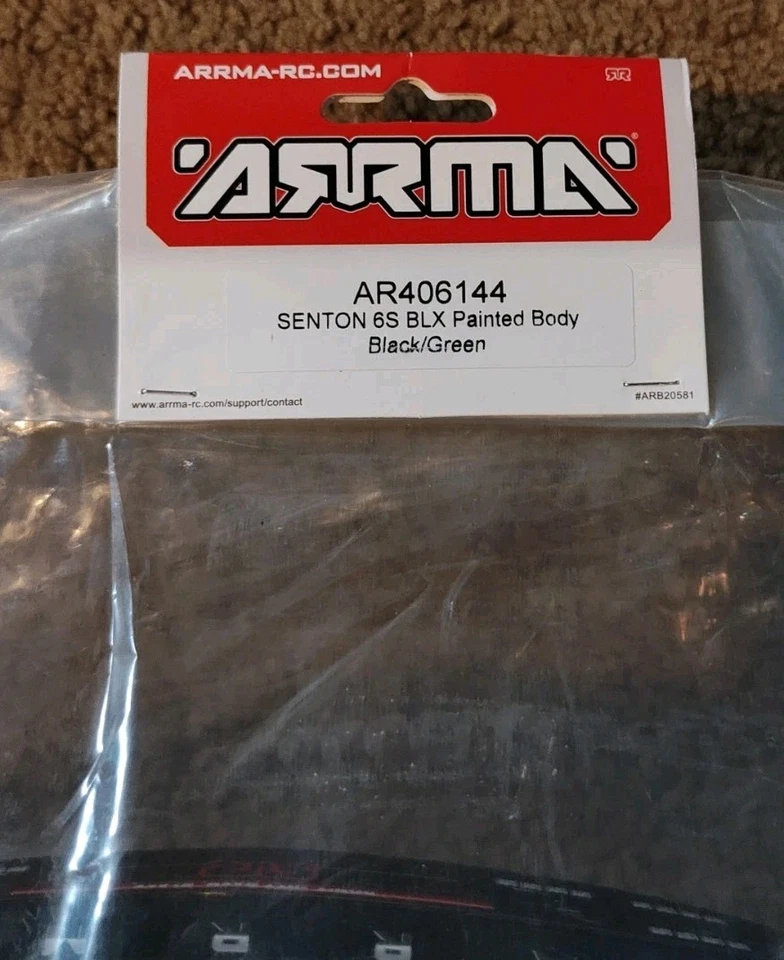 ARRMA AR406144 SENTON 6S BLX Painted Body Black/Green ARAC3409 Car/Truck Bodies - Image 3 of 4