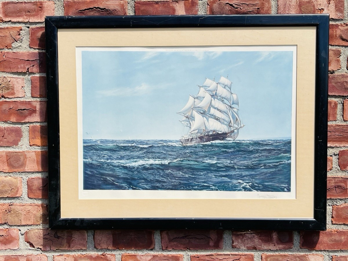 1925 Frost & Reed Bristol Print By Montague Dawson Clipper Ship At