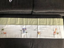 KIDSLINE JUNGLE SAFARI VALANCE EMBROIDERED ELEPHANT LION GIRAFFE TURTLE