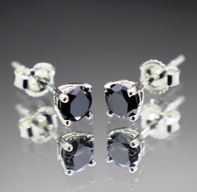 1,20tcw ECHTE schwarze diamantbehandelte Ohrstecker AAA Qualität & $ 800 Wert