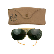 Vintage B L Ray-Ban Sunglasses Decot Shooter Gold Frames with Cable Arms