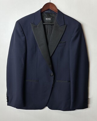 #276 Hugo Boss H-Huge-Tux Blue Peak Lapel Tuxedo Jacket Size