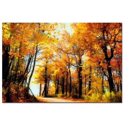 Fall Scene Artwork by Lois Bryan, 22 by 32-Inch Canvas Wall Art