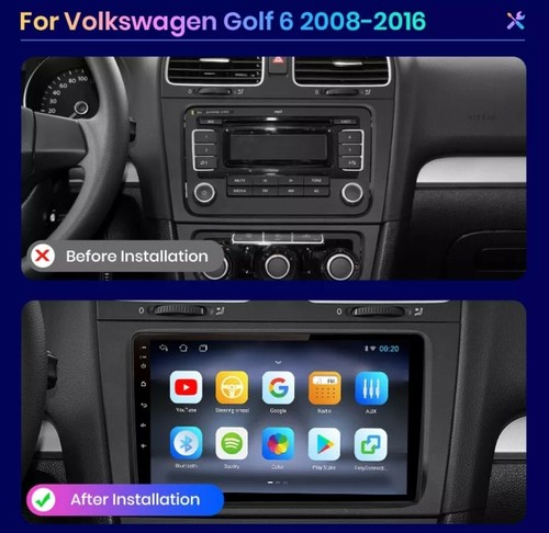 Radio 2 din 9" Android Para Volkswagen Golf 6 USB Bluetooth GPS Wifi Carplay 2/ - Imagen 4 de 5