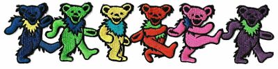 The Grateful Dead - Dancing Bears Patches [Embroidered Patch Set] Iron or Sew On