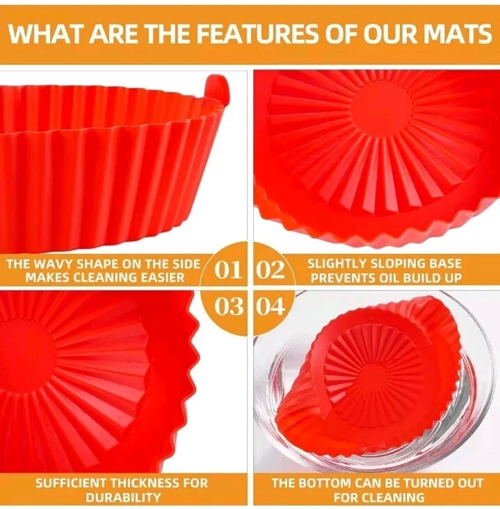 Air Fryer Pot Air Fryer Basket Linings Non-Stick Safe Silicone Oven Baking Tray Air Fryer Pot Air Fryer Basket Linings Non-Stick Safe Silicone Oven Baking Tray