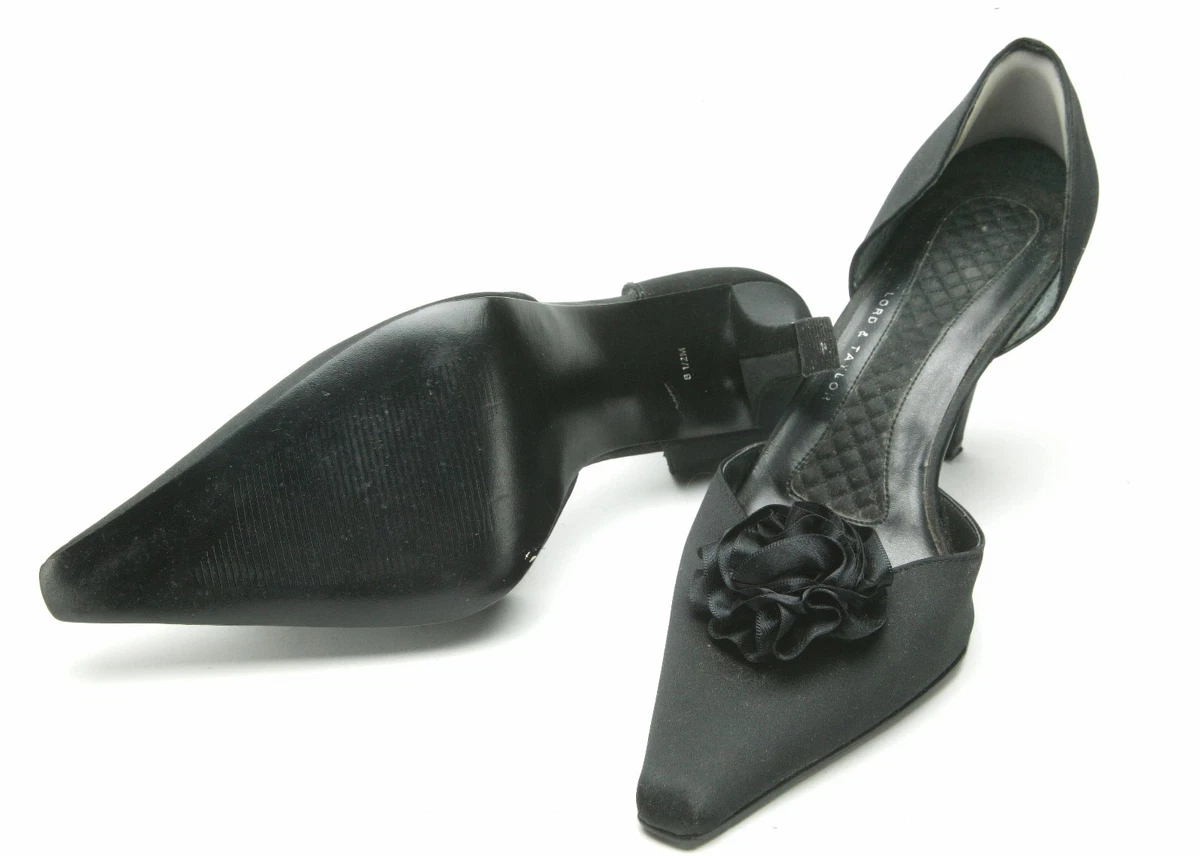 Lord Taylor Women s Black High Heel Shoes From Satin. Size 8 5. Worn Twice. Ex