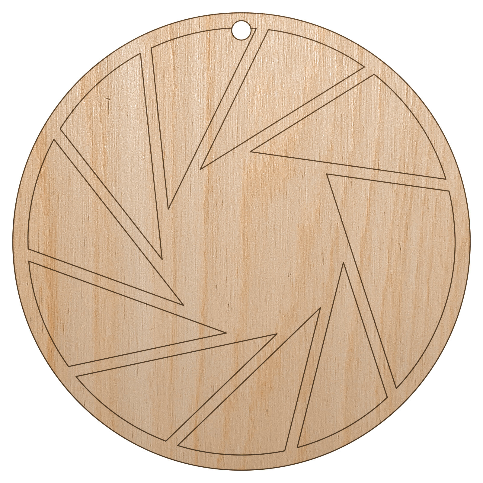 Camera Aperture Shutter Lens F-Stop Unfinished Wood Christmas Tree DIY Ornament