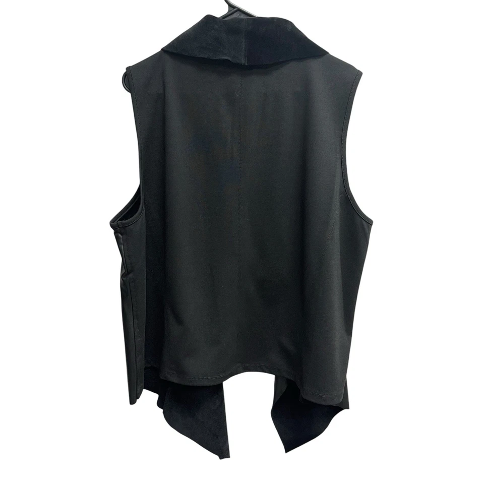 WOMENS RUBY RED FAUX LEATHER Velvet Velour SLEEVELESS VEST JACKET SZ 1X - Image 2 of 4