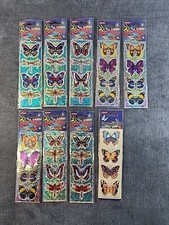 Laser 3D Sparkly Butterflies Art Lover Toysmith Stickers 9 Packs u-1H