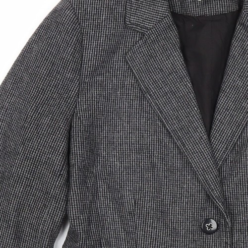 SOFT GREY Womens Grey Check Jacket Blazer Size 10 Button - Picture 8 of 10