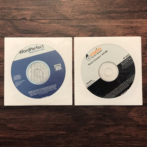 Dell Software Discs WordPerfect & Roxio Creator 9.0 DE Vintage XP Era - Picture 1 of 5