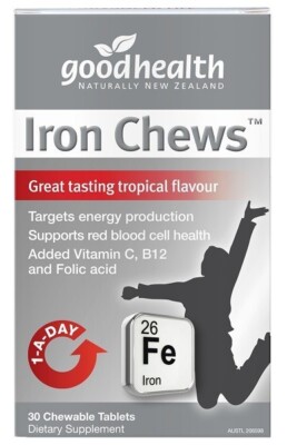 Good Health Iron Chews 30 with Vit C and Vit B12 - made in New Zealand