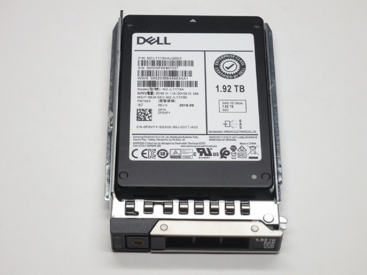 F0VFY Dell 1.92TB 12Gbps SAS Read Intensive TLC 2.5'' SSD 0F0VFY MZ-ILT1T9A - Foto 7