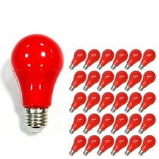 30 Pack E27 Screw LED Bulb SMD 2835 7W Red Plastic A60 Bulbs for Festoon Lights
