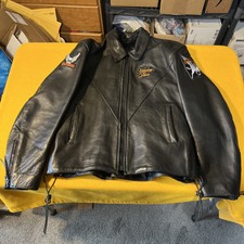Women’s Used Heavy Leather Biker Chic Jacket Size Large Very Nice Shape