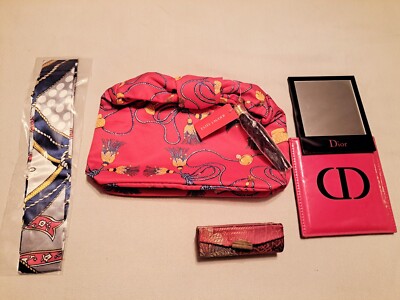 Christian Dior mirror with vinyl case and accessories