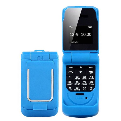 Cellphone Blue Micro USB 32MB 64MB Flip Mobile Phone BT For Shopping For Eld Fit - Picture 2 of 7