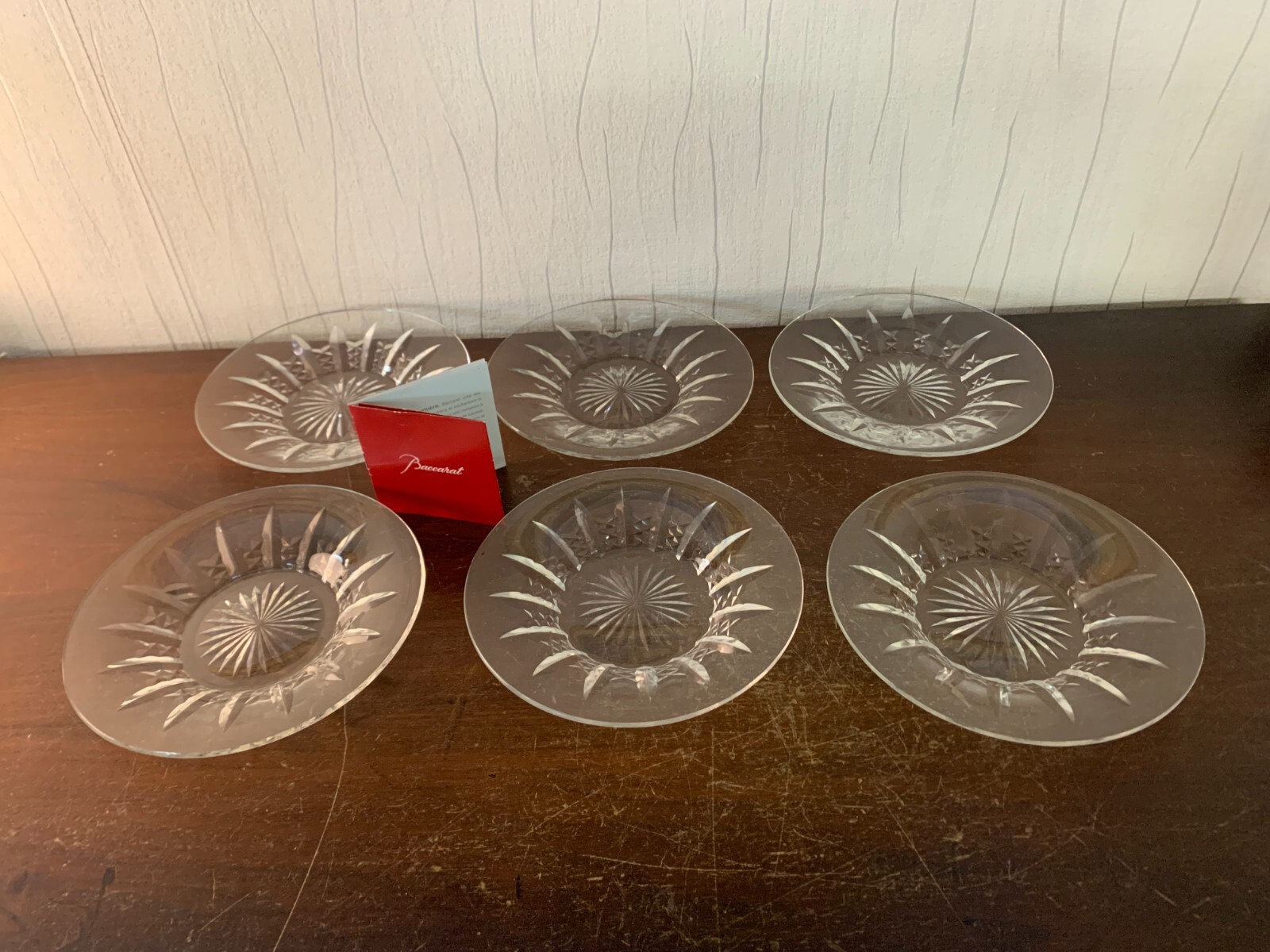 6 Baccarat Cut Crystal Plates (Price Per Unit)