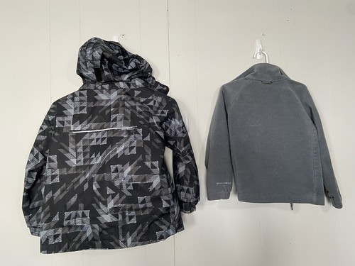 Columbia Boys Jacket XXS 4/5 Fleece 3 In 1 Black Gray Fleece - Picture 3 of 11