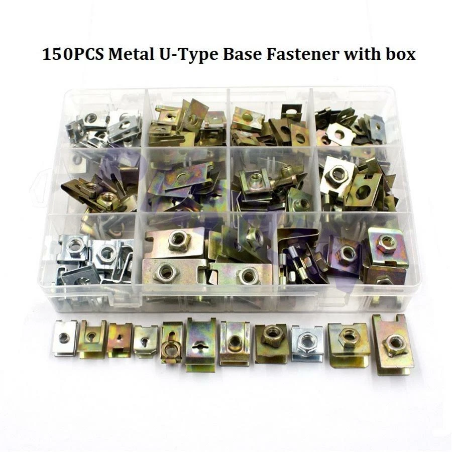 150 Piezas Metal U Clips Surtido Parachoques Coche Guardabarros Sujetador Accesorios Universal Foto 2 de 4