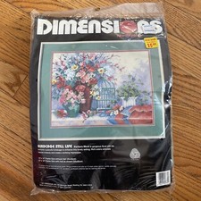 Dimensions 2382 Needlepoint  BIRDCAGE STILL LIFE, Sealed! Free Shipping!