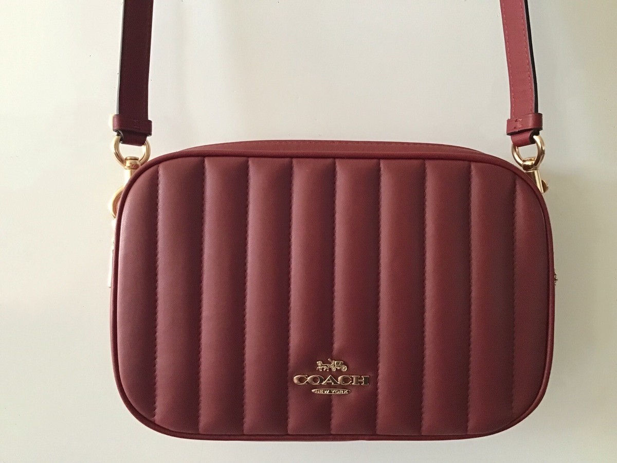 COACH JES SATCHEL LEATHER CRANBERRY BAG REG AUTHENTIC for