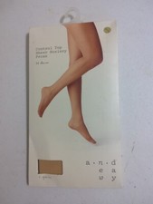 A New Day Control Top Sheer Hosiery Pecan M/ L New  Factory Sealed