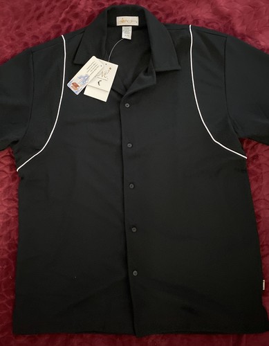 IL Migliore Mens XL Short Sleeve Shirt Black White UV Bowling Rockabilly - Picture 2 of 9