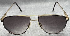 Vintage Aviator Eye Glasses FRAMES ONLY Gold Tone  Brown Metal Frame 58-15