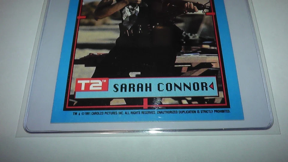 1991 Topps Grade 10 Card Sticker #3 Terminator T2 Movie Sarah Connor L. Hamilton - Image 3 of 4