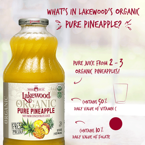 Lakewood Organic PURE Pineapple, 32-Ounce Bottles (Pack of 6) - Bild 2 von 5