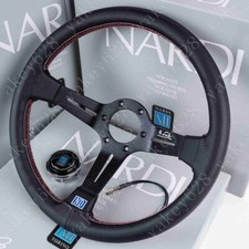 Nardi Classic Steering Wheel 14inch Deep Dish Corn Black Spokes Leather 340mm