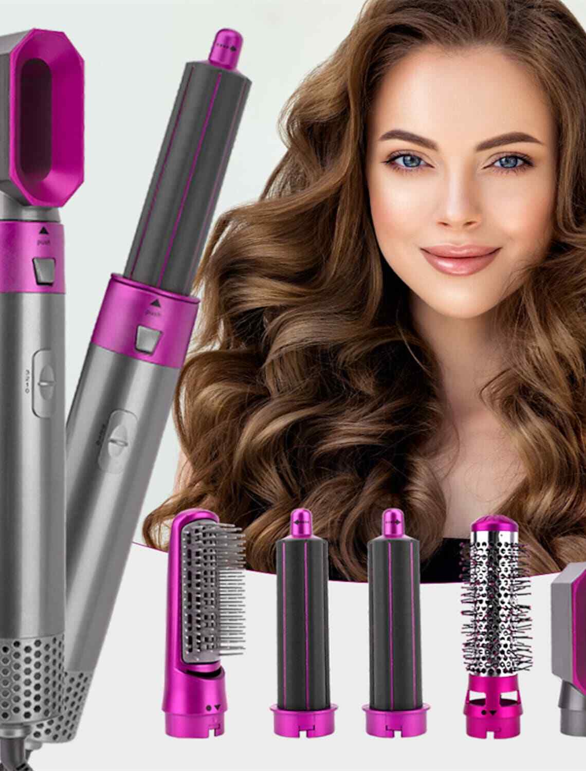 Lisseur boucleur multifonction brosse soufflante séchage et volume cheveux fins