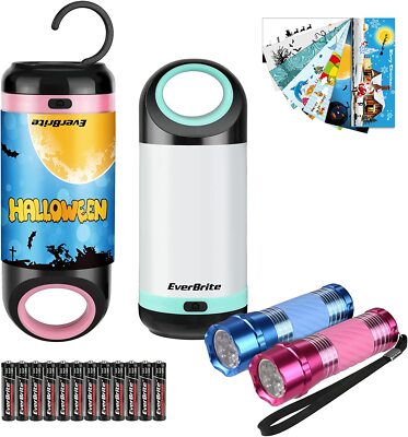 EverBrite 2-in-1 Mini Lanterns And Flashlights With 3 Modes, 2 Pack Portable Outdoor LED Zoomable Torches, AAA Batteries Included - for Hurricane Sup EverBrite 2-in-1 Mini Lanterns And Flashlights With 3 Modes, 2 Pack Portable Outdoor LED Zoomable Torches, AAA Batteries Included - for Hurricane Sup