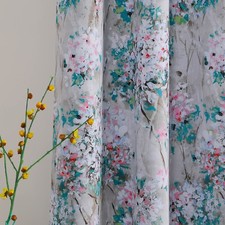MYSKY HOME Floral Blackout Curtains 84 inches Long 2 Panels Pink and Blue Flo...