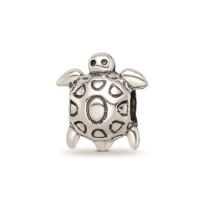 Reflection Beads Sterling Silver Antique Finish 3D Turtle Bead