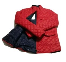 Barbour Womens Red Sailboat Quilted Jacket Size Uk 10 / Euro 36