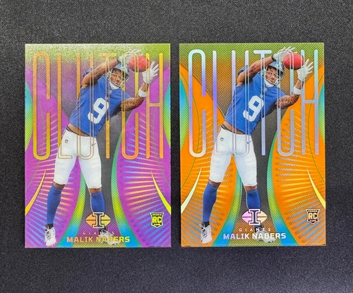 2024 Panini Illusions Malik Nabers RC Clutch Purple #2 Giants Rookie #d 28/50