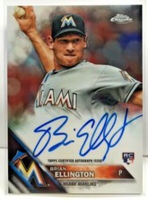 Brian Ellington 2016 Topps Chrome Rookie RC on-card Autograph Auto MIAMI MARLINS