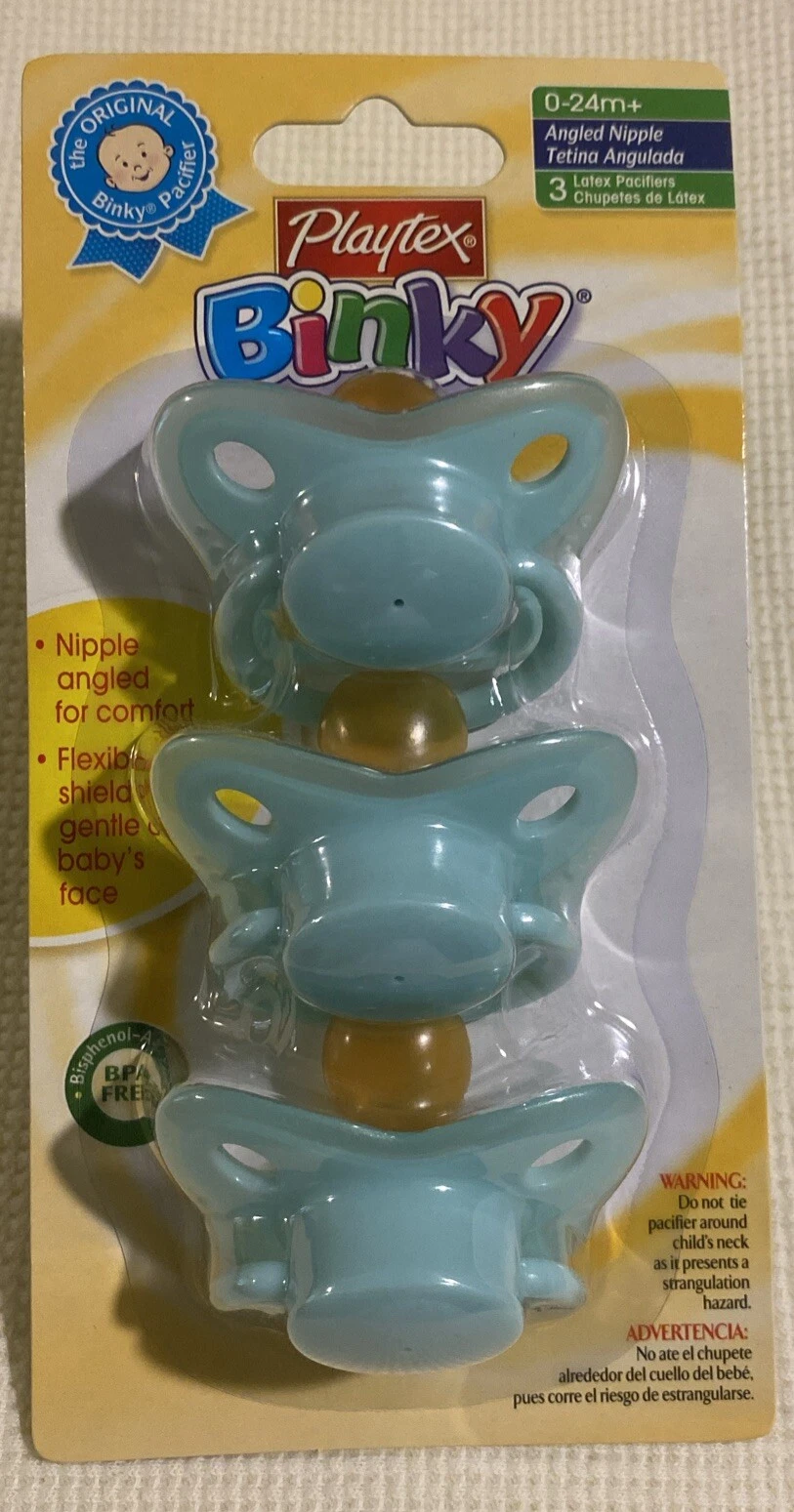 3 Playtex Angled latex pacifiers BPA free blue Developed by Dentists FREE SHIP!